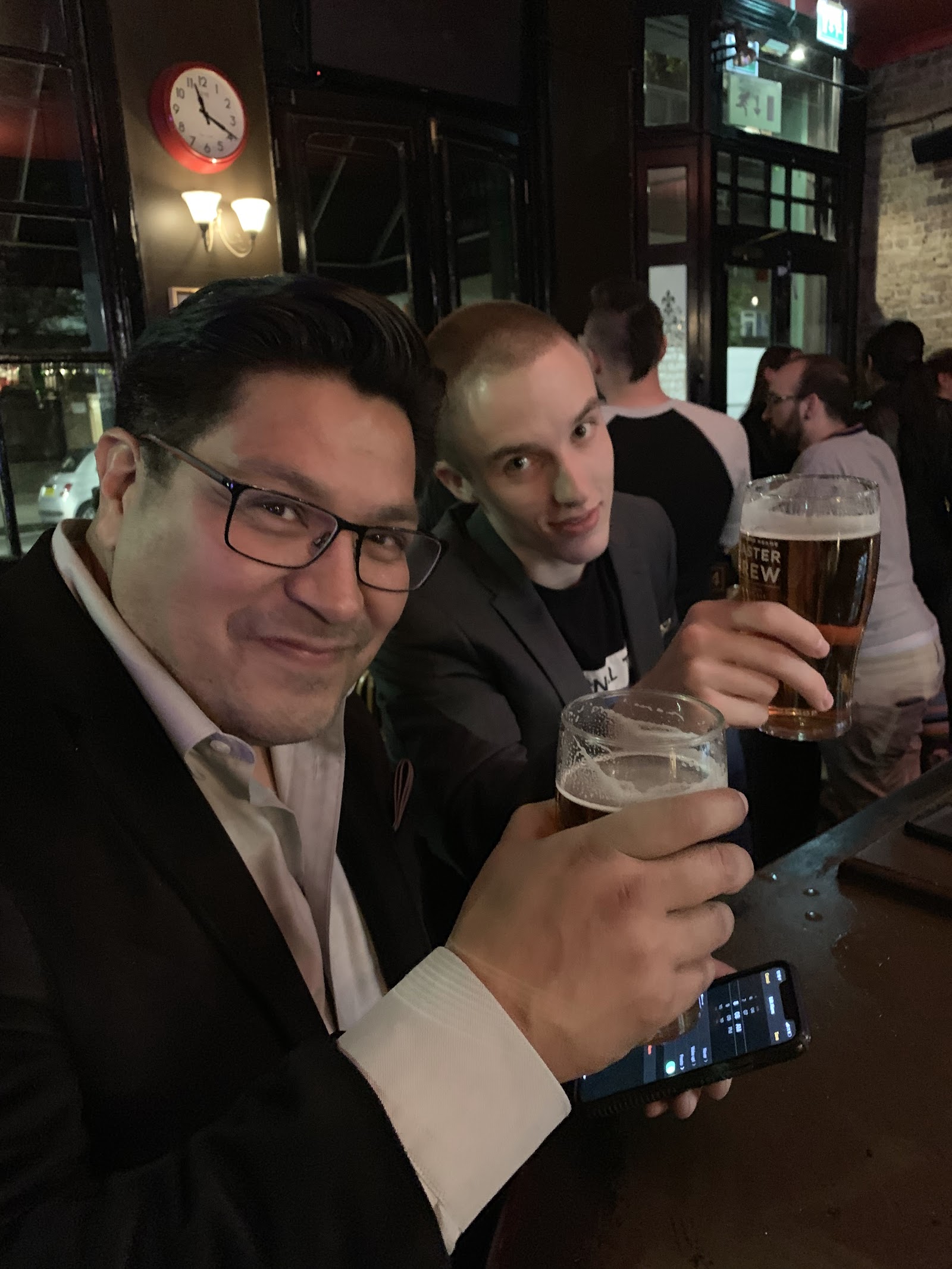 London pub with Dennis Yu